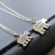 Mama & baby bear necklace, sterling silver mommy and me set - RayK designs