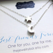 best friend moon and star necklace set of 2 - RayK designs