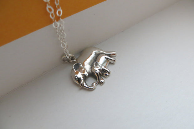 Mother and son mama and baby elephant pendant necklace - RayK designs
