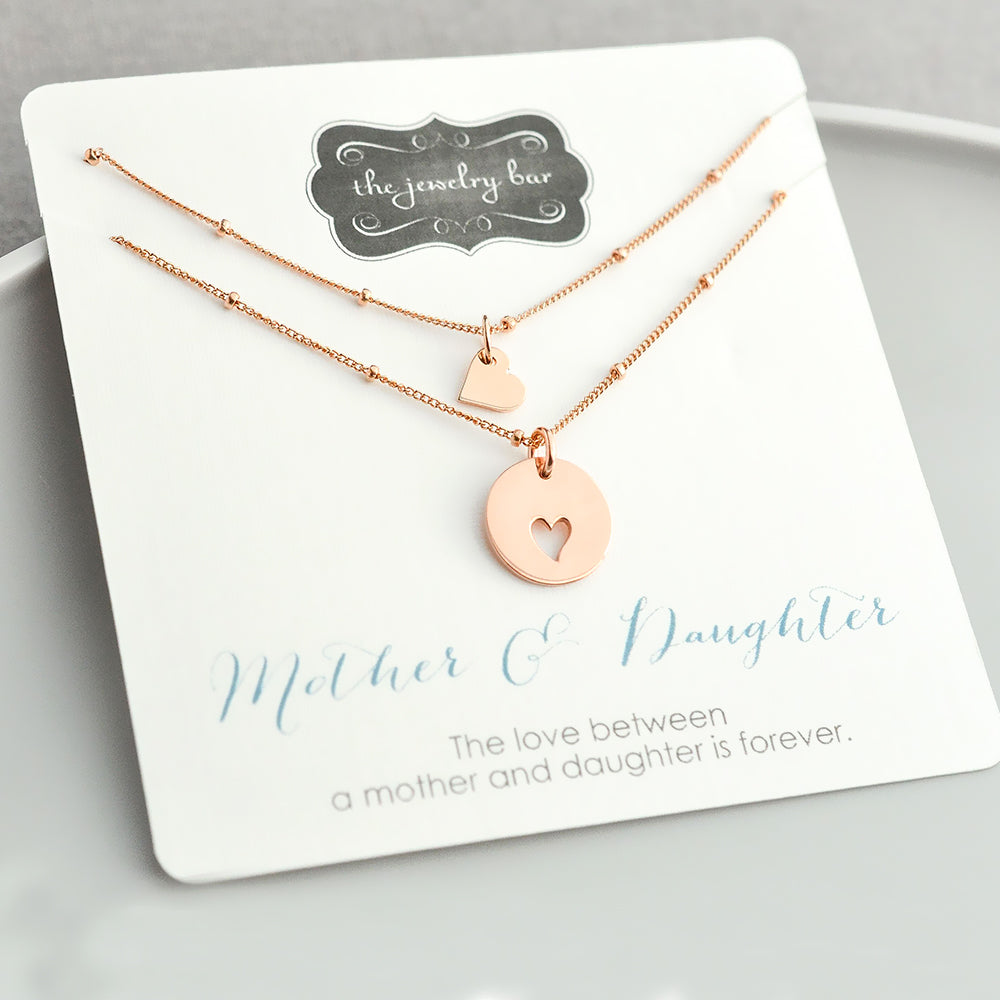 Mother daughter heart necklace set - Main Image