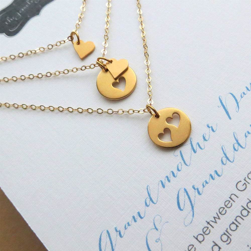 Three Generations necklace set, Grandmother, mother and daughter