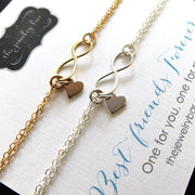Heart infininty bracelet, set of 2 for besties - RayK designs