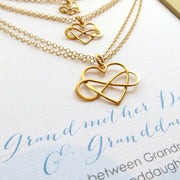 three generations jewelry, set of 3 infinity heart bracelets & card, grandmother, mother and daughter, generations, granddaughter - RayK designs