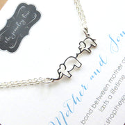 Mother son jewelry, mama and baby elephant necklace - RayK designs