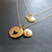 mother daughter initial necklace - RayK designs