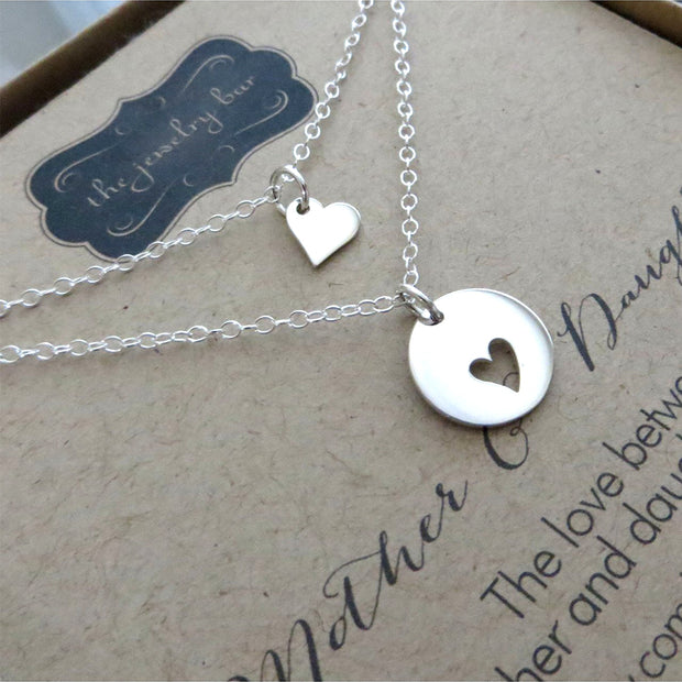 Mother daughter heart necklace set - RayK designs