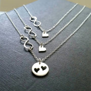 Mother two daugther infinity heart necklace set - RayK designs