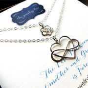 Grandmother granddaughter infinity heart necklace set - RayK designs