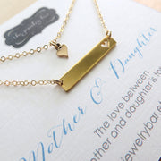 Gold Mother daughter bar necklace - RayK designs