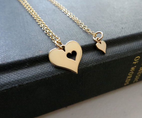 I carry your heart necklace, heart cutout necklace, mother daughter necklace, gold or silver, new mom gift, daughter gift, goddaughter - RayK designs