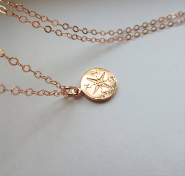 Rose gold compass necklace - RayK designs