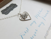 Mother of the bride gift, Celtic heart charm necklace, knot, infinity, forever my mother forever my friend, mother in law gift - RayK designs