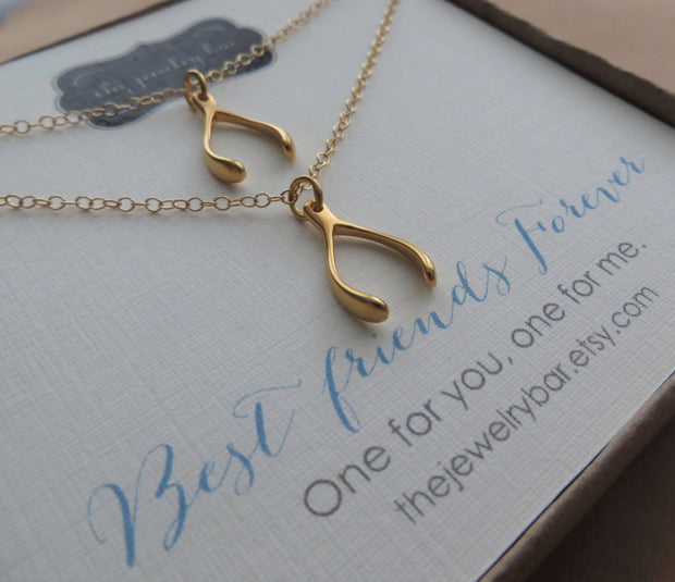 Best friends Wishbone charm necklace - RayK designs