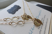 Angel wing & infinity initial necklace set - RayK designs