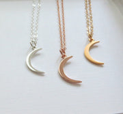 Small gold crescent moon necklace, moon charm necklace, gold crescent moon, celestial jewelry - RayK designs