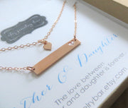 Rose gold mother daughter bar necklace, mom and child jewelry set - RayK designs