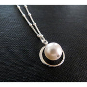 Godmother gift, eternity pearl necklace, elegant godmom necklace, communion, baptism, godmother jewelry, from godchild - RayK designs