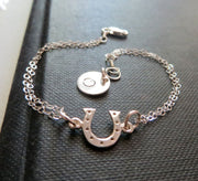 Personalized best friends Horseshoe initial bracelet - RayK designs