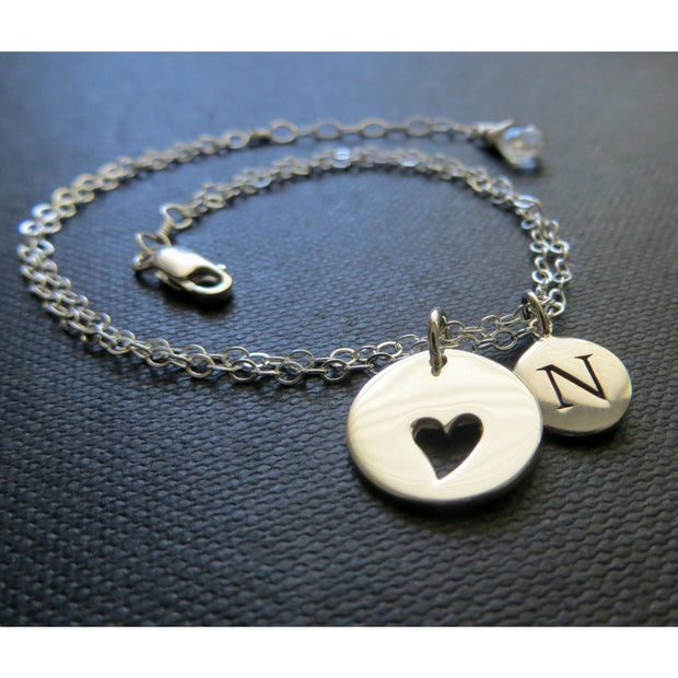 Personalized mother daughter heart bracelet set - RayK designs