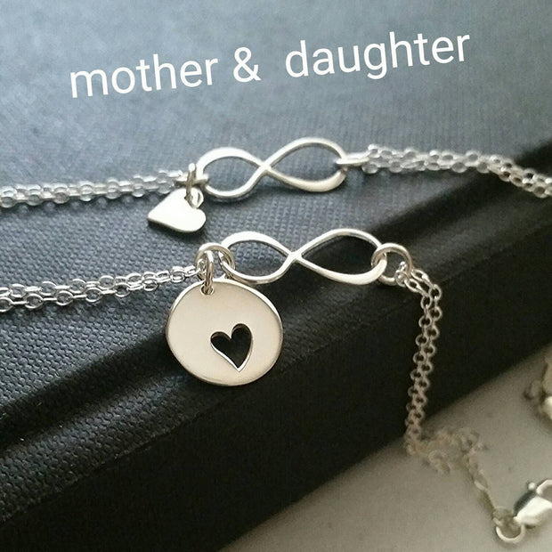 Mother daughter infinity heart bracelet set of 2 - RayK designs