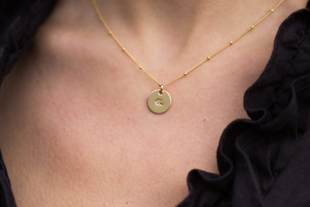 Double Initial necklace, 14k gold filled 2 initial necklace, personalized monogram jewelry, thick 22 gauge metal disk